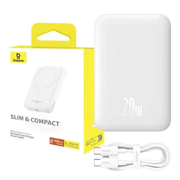 Повербанк Baseus Magnetic Mini 6000mAh 20W White